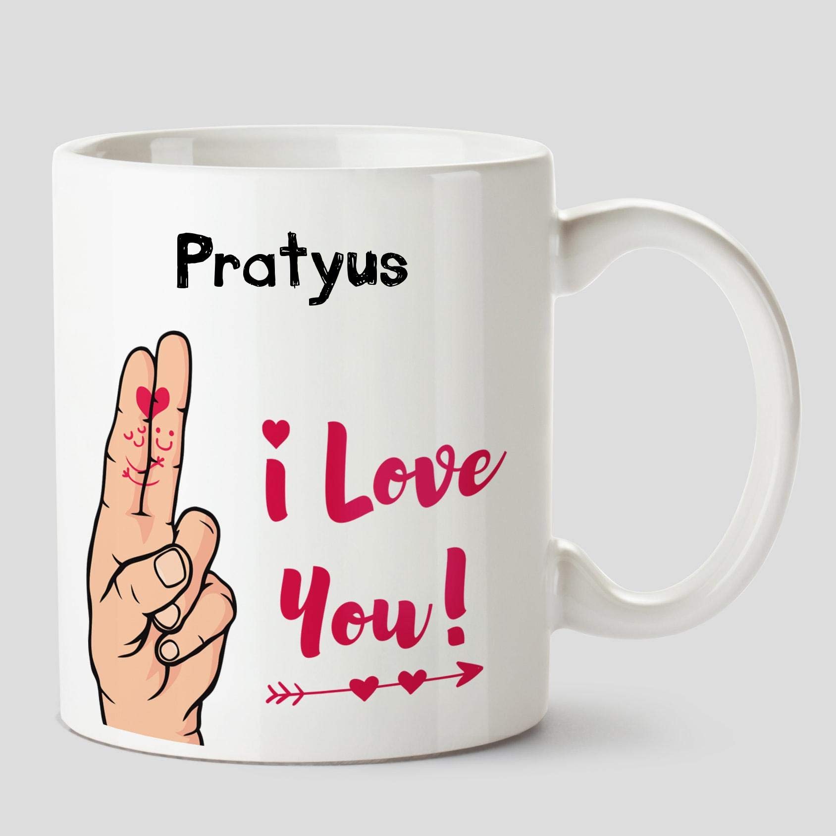 Huppme I Love You Pratyus Name Ceramic White Coffee Mug - 330 ml