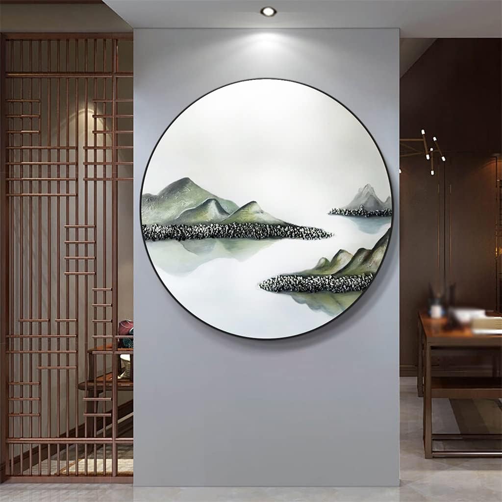 UOHLCX HBJWOV Chinese Three-dimensional Shape Hand-painted Porch Circular Hanging Picture