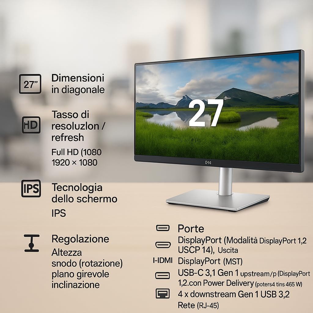 PC Fisso Ricondizionato i7 8700 fino a 4.6GHz | Monitor 27" DELL | 32GB RAM | DVD -RW | 1TB SSD | PC Desktop Ufficio | Windows 11 Pro + Office 2021 | Mouse e Tastiera Wireless