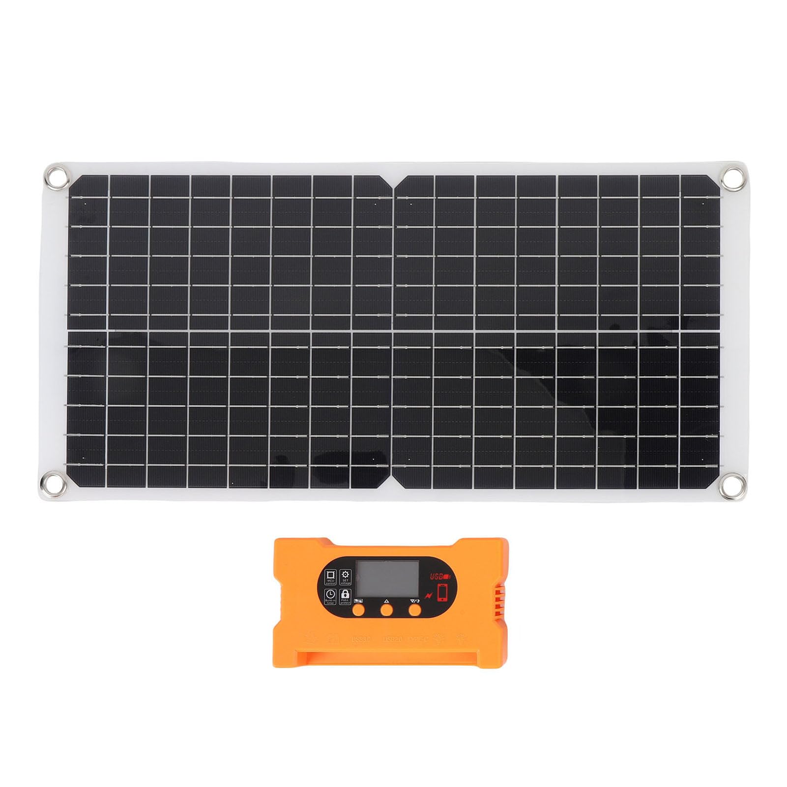 Jeffergarden Kit de Panel Solar, Estación de Energía Portátil de Carga Rápida de Silicio Monocristalino para Uso de Emergencia en Remolques de Camping RV con Múltiples Salidas de Voltaje