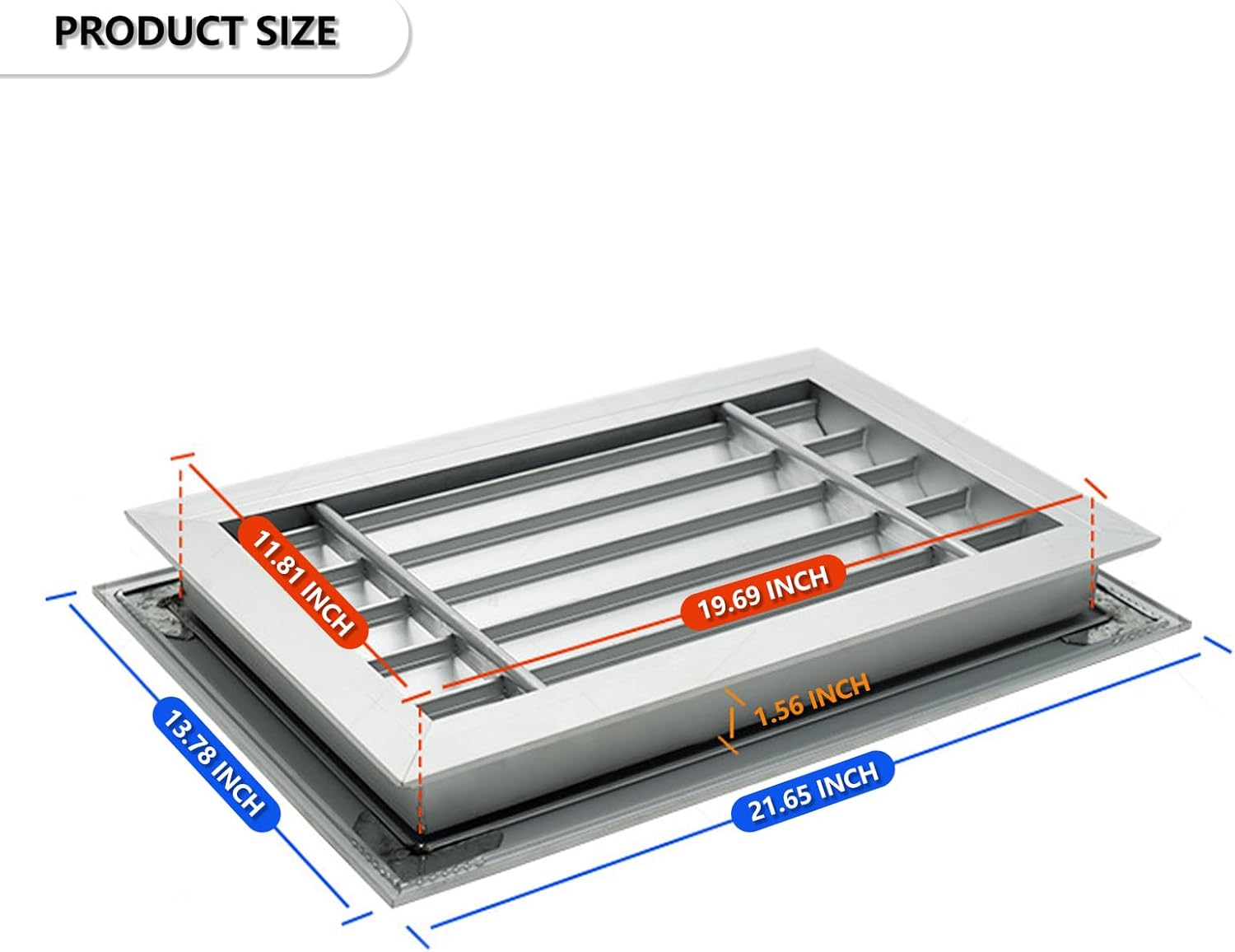 20x12 Inch Door Vents for Interior Doors Two Sided, Metal Louvered Door Vent Cover Aluminum Door Air Vent Grille Louvered Doors Vents for Bathroom Garage Cabinet Cabinet Wardrobe Door, Silver