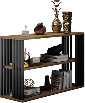 Console Table, 3-Tier Sofa Table, Entryway Table, Table with Storage, Couch Table with Metal Frame, Narrow Console Table, for Hallway, Bedroom, Living Room, FoyerL40cm/L15.7in