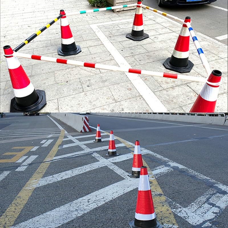 Lot de 4 Cônes de Signalisation, Borne de Sécurité, Borne de Stationnement, avec Base Lestée Noire, for Le Contrôle de la Circulation, Les Événements de Construction