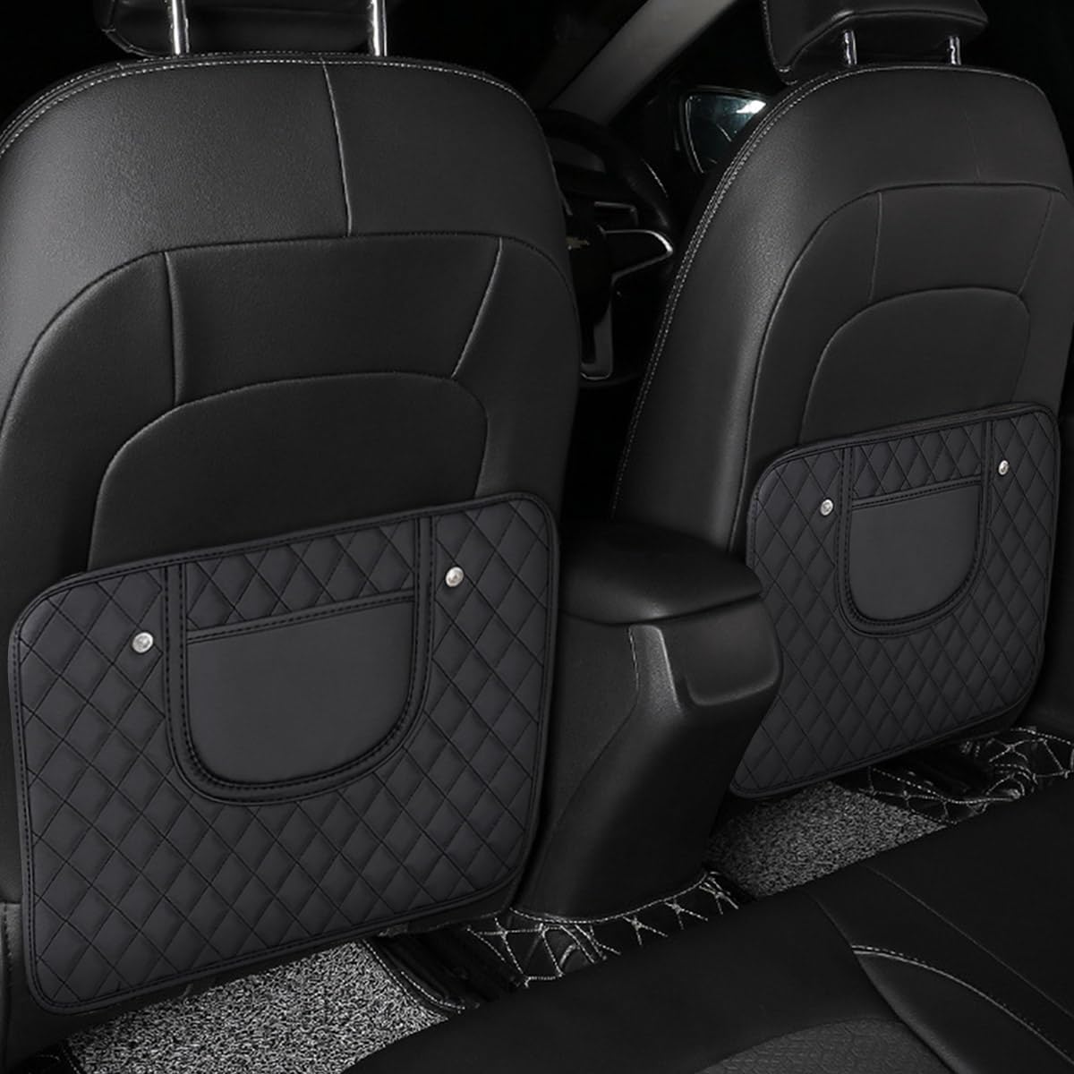 Cuscinetti Anti-Calci Seggiolini Auto per BYD Seal U 2024, Protezione Sedile dello Schienale Auto Proteggi Sedile Accessori 2 Pezzi,Black