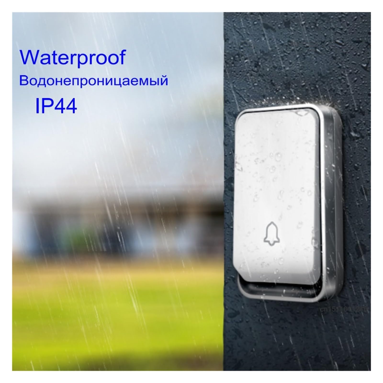 Bezprzewodowy dzwonek do drzwi Wodoodporny przycisk z własnym zasilaniem Zestawy inteligentnych dzwonków do drzwi Witamy w domu Odbiornik dzwonków domowych na zewnątrz (Color : 1 Button No Receiver,