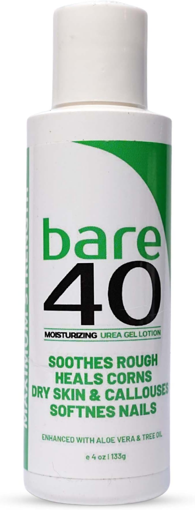 Professional Bare 40 Pro lotion with 40% Urea Cream for Dry, rough skin, Hydrating & Exfoliating Formula for Dry โ Enriched with Tea Tree Oil, Aloe Vera & Jojoba Beads