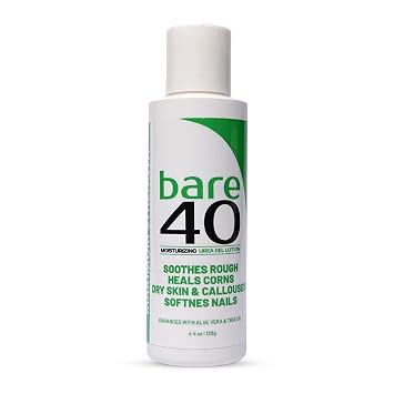 Professional Bare 40 Pro Urea lotion with 40% Urea Cream for feet | Urea Cream for Dry, rough skin, Hydrating & Exfoliating Formula for Dry, Enriched with Tea Tree Oil, Aloe Vera & Jojoba Beads