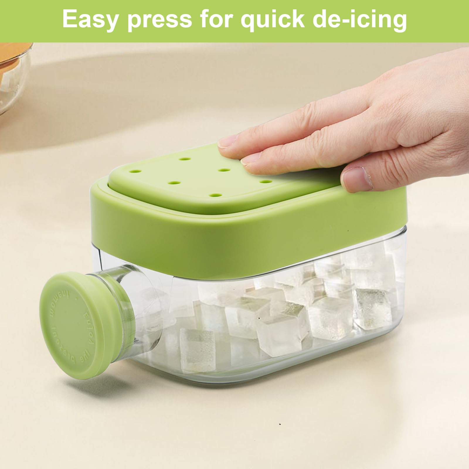Ice Cube Bottle with Lid and Container - 2 w 1 foremka na kostki lodu do napojów, kawy