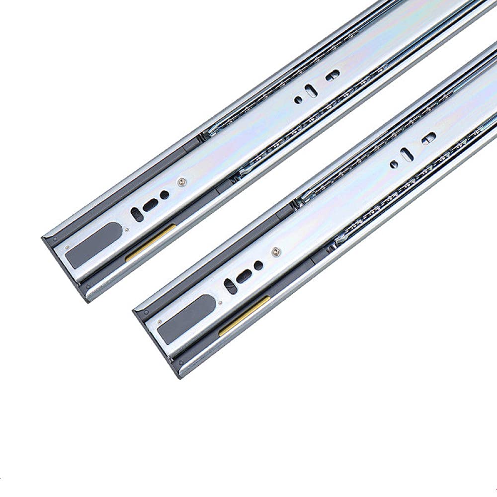 Glissière de tiroir inox 35 cm à fermeture douce : roulement à billes et triple extension