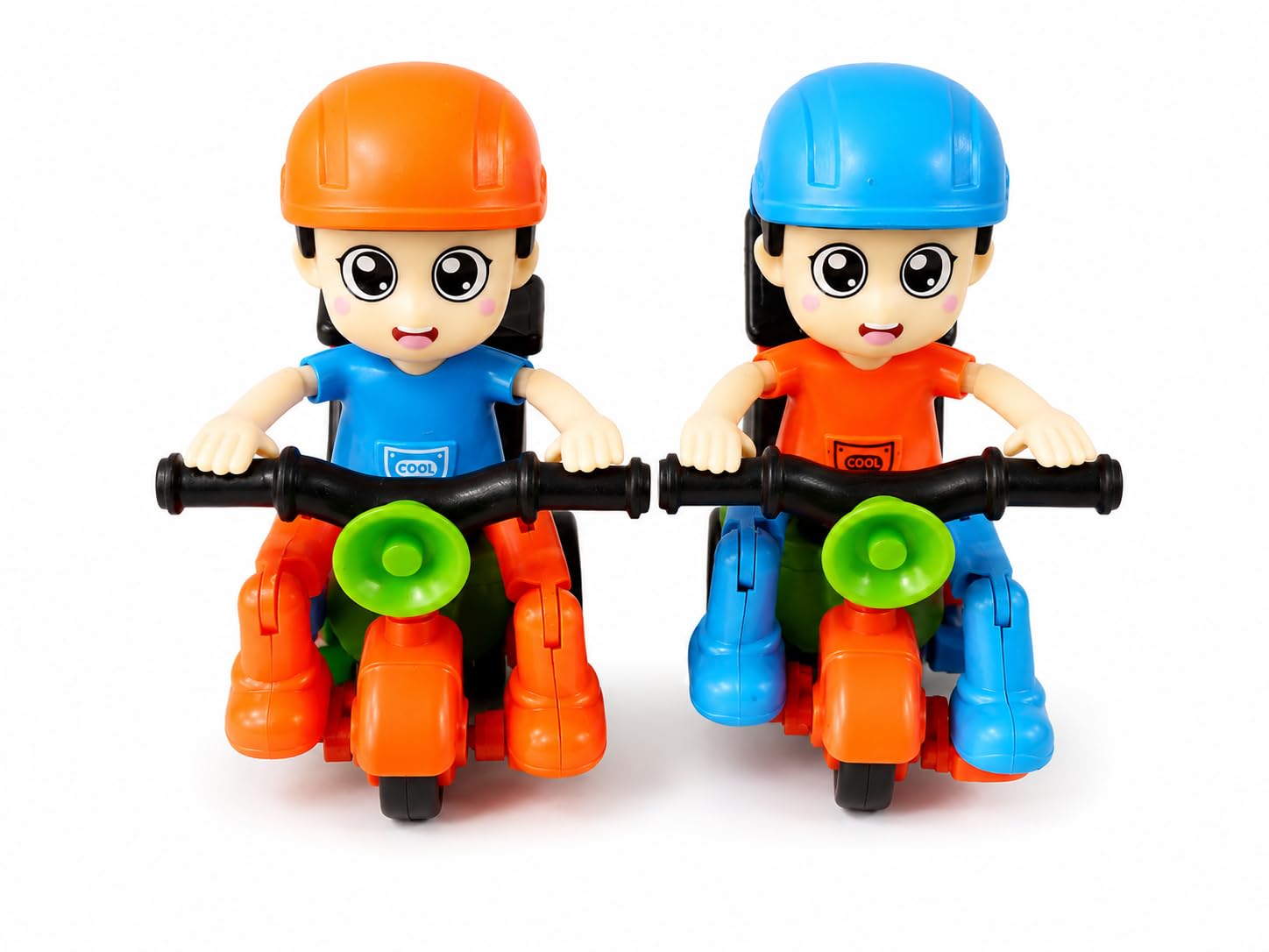 Pack of 2 Friction Powered Tricycle Toy for Kids 3+ Years | Cartoon Rider Delivery Scooter Toy Set | Push & Go Mini Bike Vehicle with Suspension Wheels | Educational Toy for Boys & Girls |-image-46