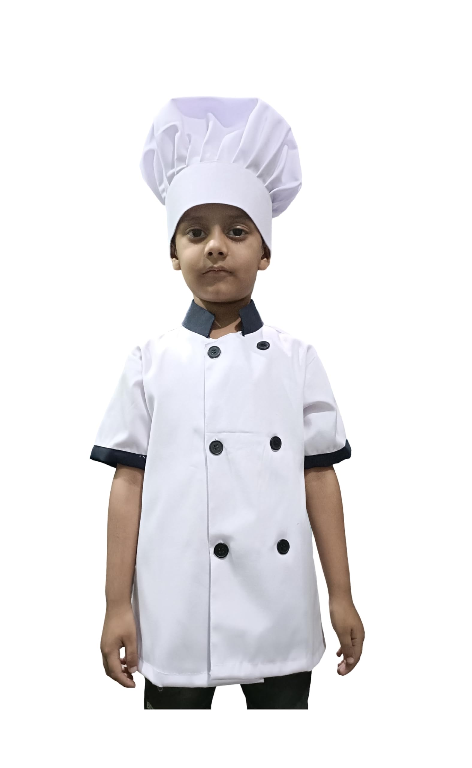 Fancy design Hub, Chef Coat+Cap for Kids,Fancy Dress for Boys & Girls/Kids Fancy Dress[ Prentend Play Costume,School Competitions,Annual Functions,Themed Parties & Photoshoot ]