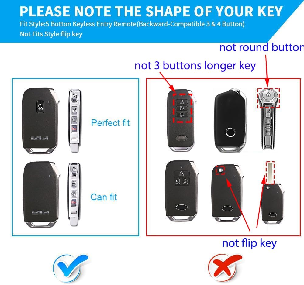 QBUC for Kia Key Fob Cover Case with Keychain（Blue） image 2