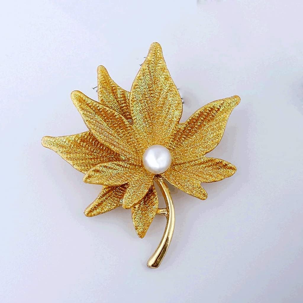 Brooch Maple Leaf Pearl Clothing Pin Women's Corsage Accessories