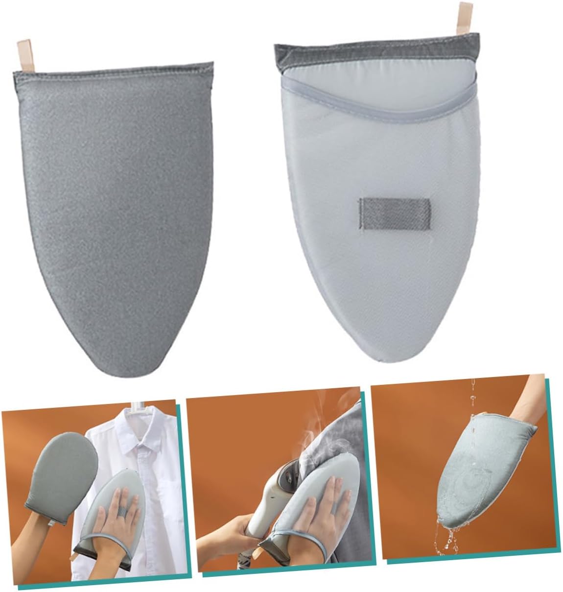 2pcs Ironing Board Protective Gloves Handheld Garment Steamer Ironing Glove for Travel Home Use