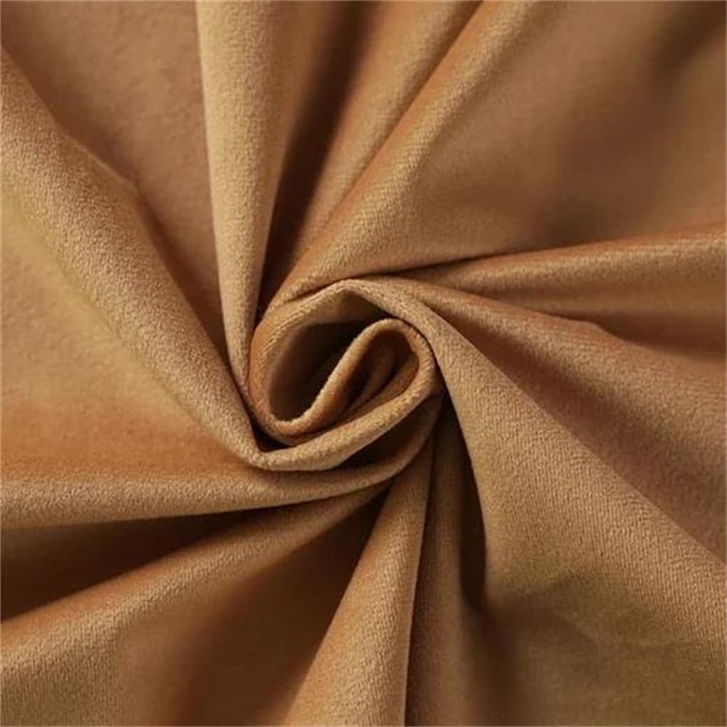 Terciopelo arrugado elástico en color amarillo claro de 100x155cm para confección y cortinas
