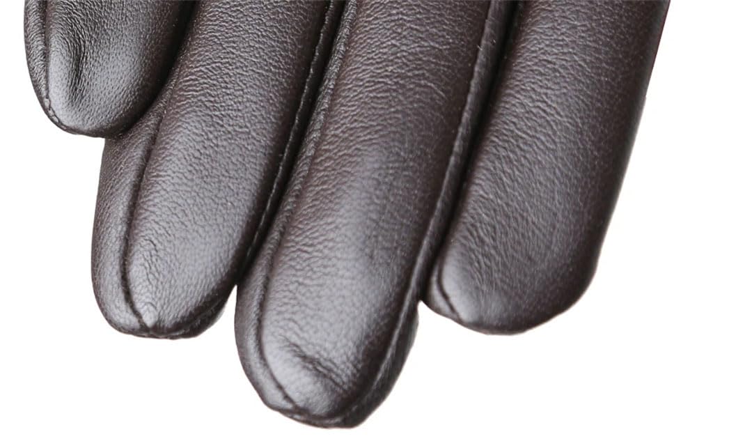 Damen Winter Lammfell Handschuhe Motorrad Fahren Lederhandschuhe Outdoor Einfache Lederhandschuhe Schwarz 9.5