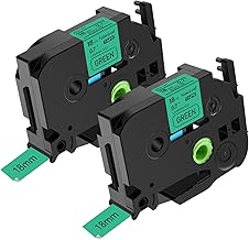 NineLeaf 2 Pack Compatible for Brother P-Touch P-Touch TZe TZ Tape 18mm 0.7 Laminated TZe-741 TZe741 TZ-741 TZ741 3/4'' Laminated Green Label Maker Tape Refills for PT-D400 D410 D600 D610BT D460BT