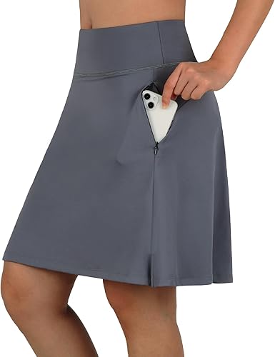 ANIVIVO Faldas tipo pantalón para mujer 20 pulgadas longitud a la rodilla largas para tenis golf deportes casual con bolsillos de cintura alta con