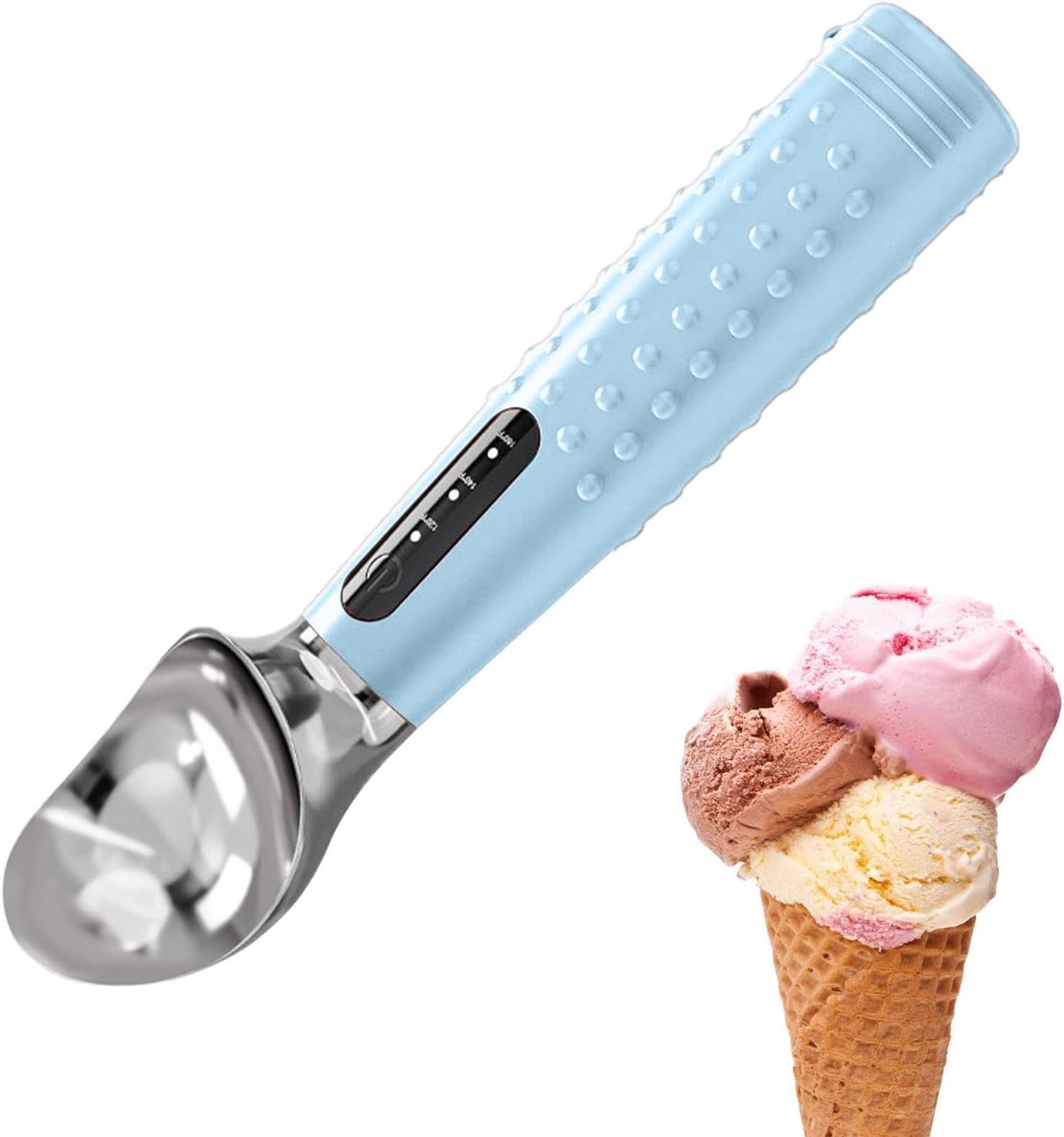 Heat Scoop Pro - Electric Ice Cream Scoop for Easy Serving | Rechargeable Heating Dessert Server with Warm Edge Technology, Ergonomic Grip Tool for Hard Ice Cream, Cupcakes, Candy, Parties