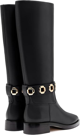 Milan Flat Boot In Black Leather