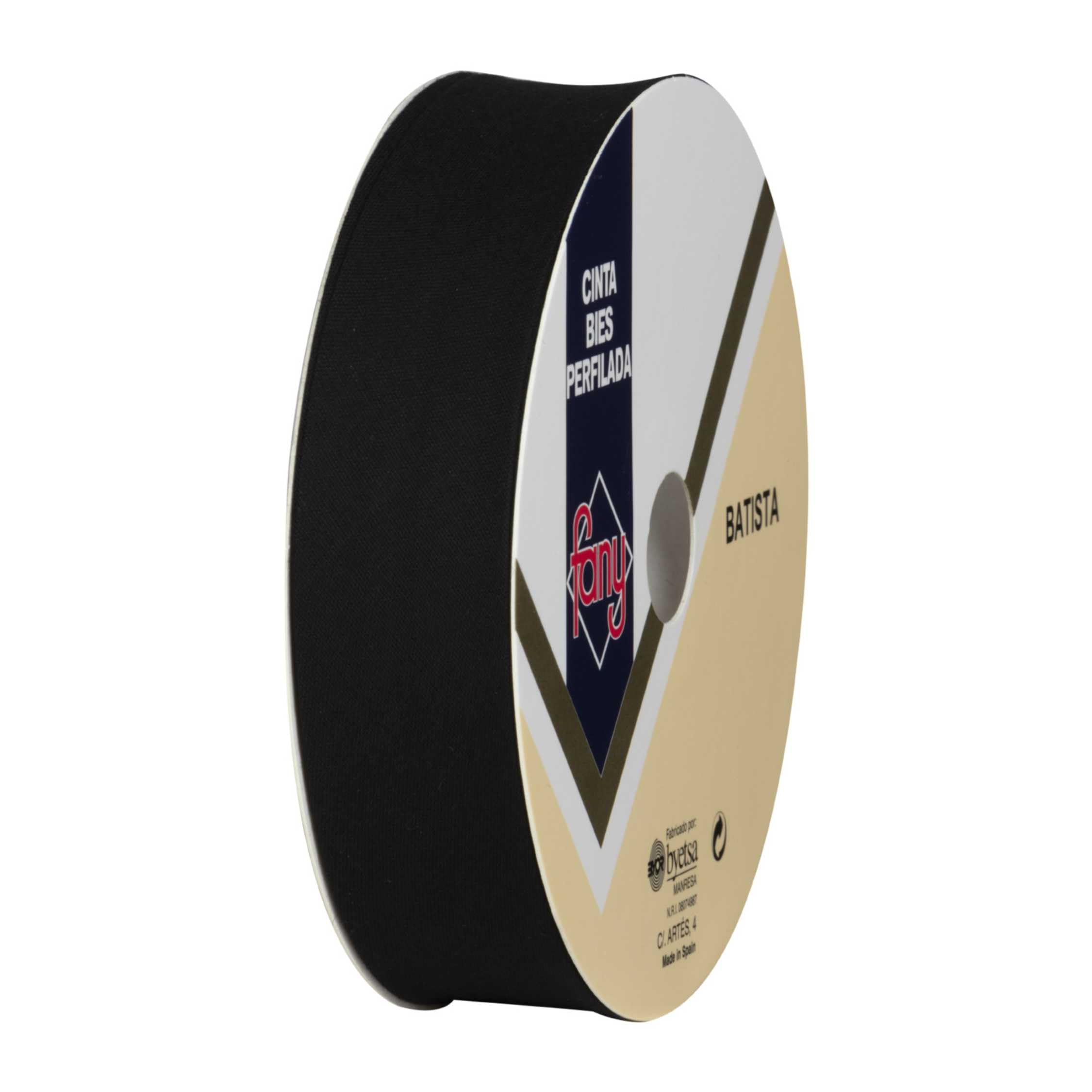Discover Lifestyle & Fashion Fabrics Bias Binding Tape Polycotton Poly Cotton Sewing Piping Bunting Decorative Trim Edging Hemming Huge Colour Range | 18mm Wide (25 Metre Roll, Black)