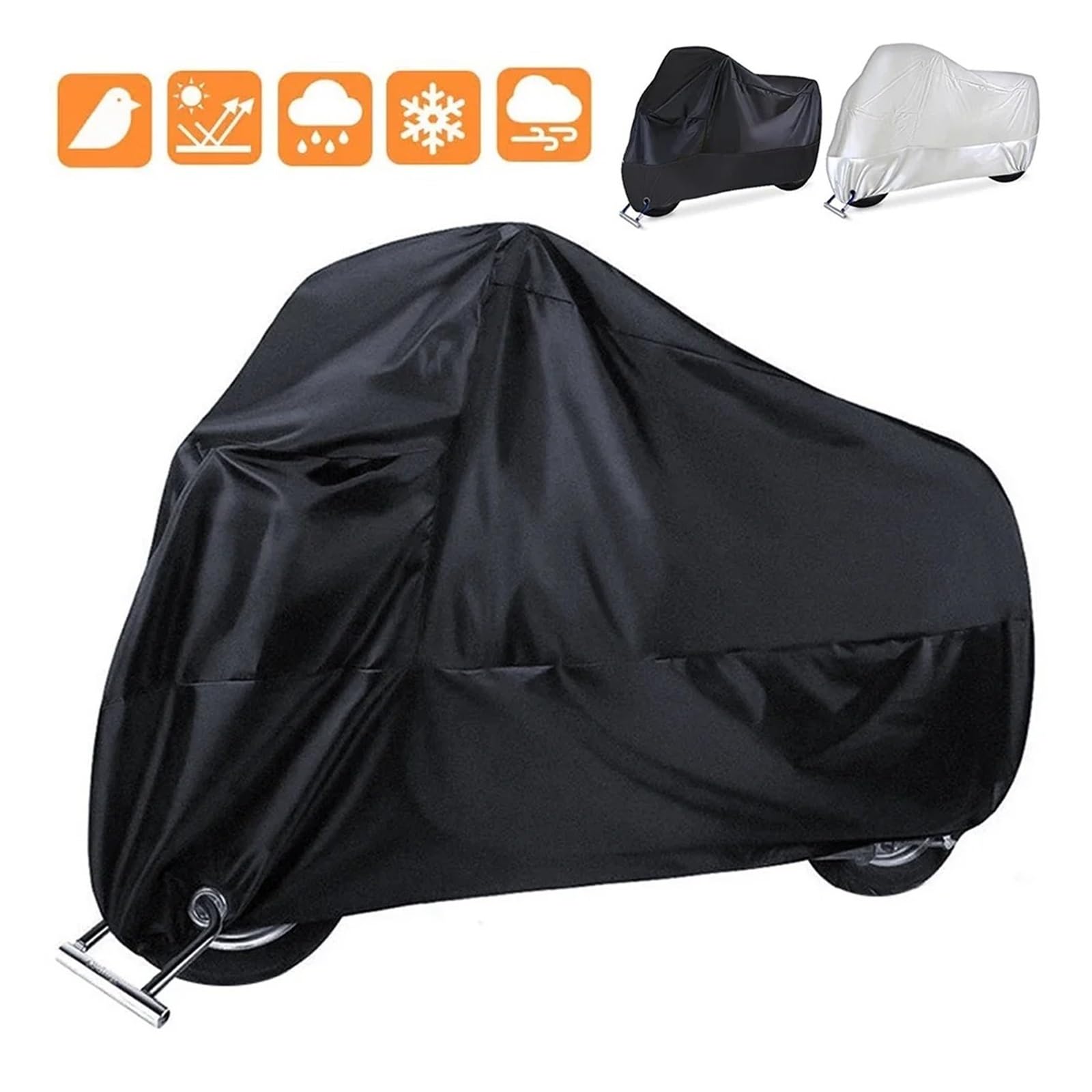 Motorradplane mit Schlossloch Für 190T Stoff Roller Motorrad Ganzjahresschutz Outdoor Indoor Motorradabdeckung Wasserdicht Staubdicht UV-beständig