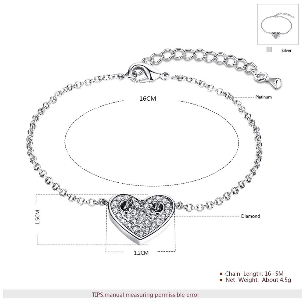 Crystal Heart Charm Bracelet