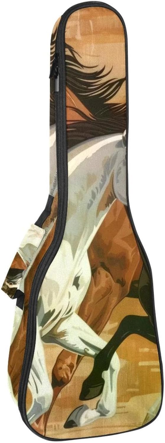 23 Inch Concert Ukulele Case Backpack Sea Ocean Blue Waves Waterproof Ukulele Cover Padded Case