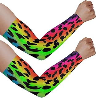 Mangas de braço com proteção solar UV para homens e mulheres, mangas coloridas de desenho animado protegem os braços esportes mangas de braço proteção solar mangas de braço capa protetora UV, Colorido.
