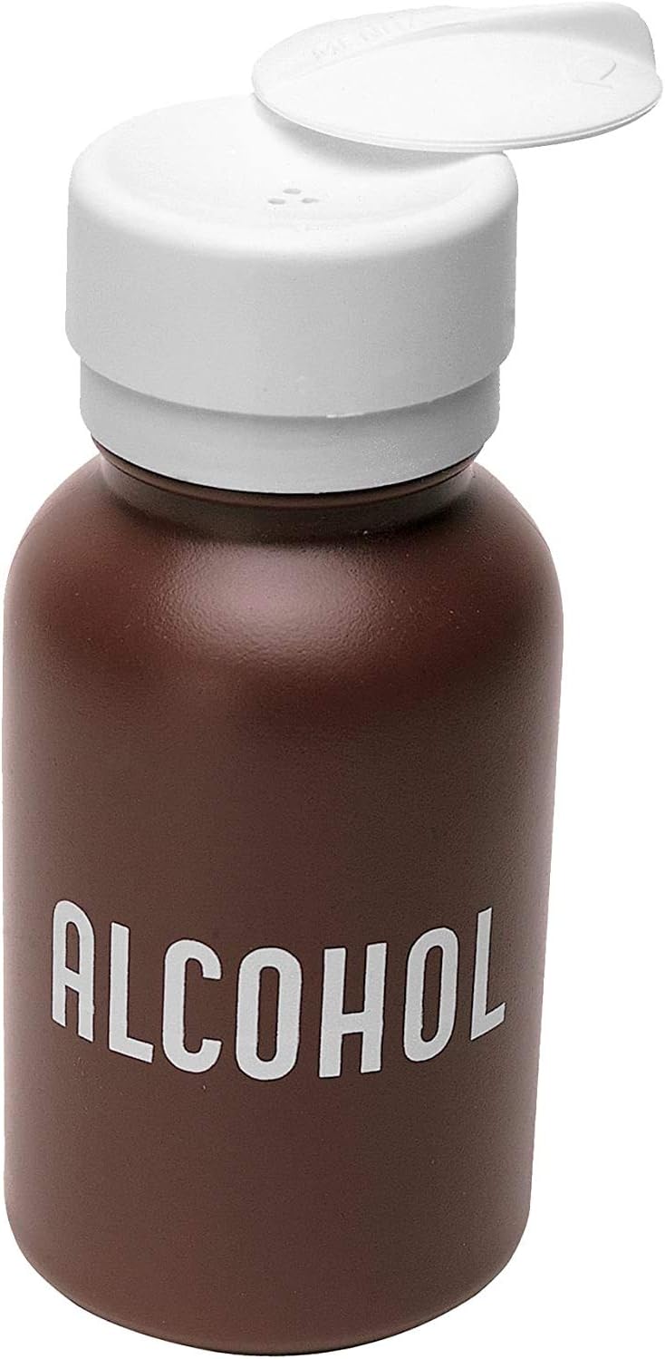 Menda 35601 HDPE 8oz Alcohol Dispensing Bottle, with Lasting-Touch Pump, Brown (2)