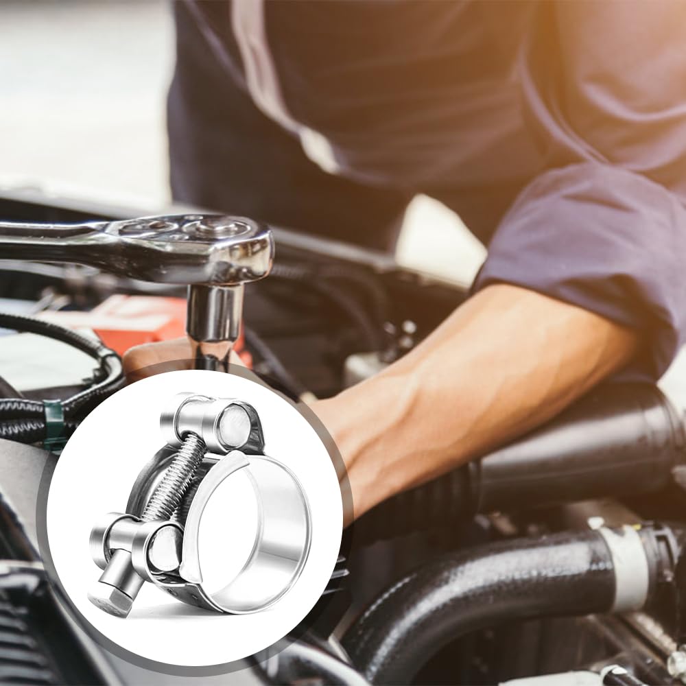 Yemiany 4 Abrazaderas Escape Acero Inoxidable 60-63mm – Universal Para Coche Y Moto, Resistente A La Corrosión