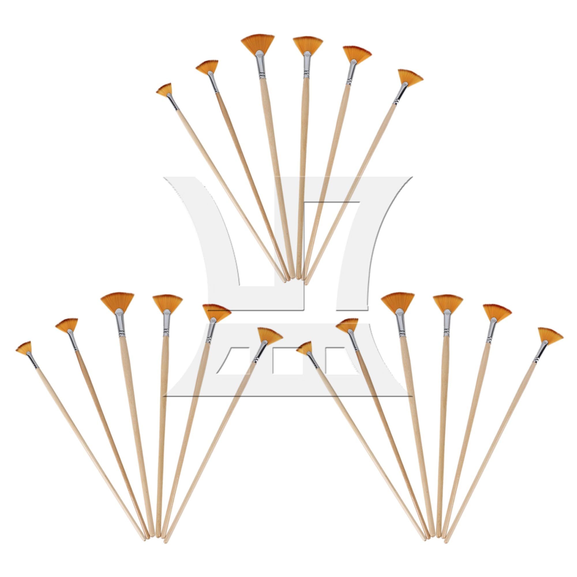 RDEXP Lot de 18 pinceaux en nylon souple avec manche long en bois pour aquarelle