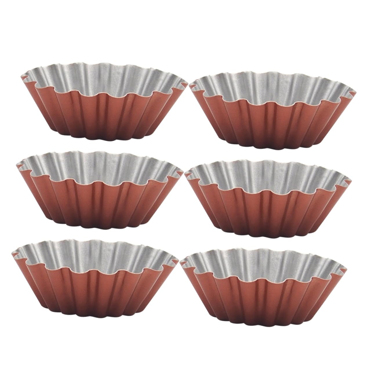 Alipis Piezas Molde Redondo Para Tarta De Huevo Moldes Para Tartas Lavables Suministro Para Hornear Molde Para Hornear Multifunción Molde De Gelatina Pudín Acero De Alto Carbono Brown