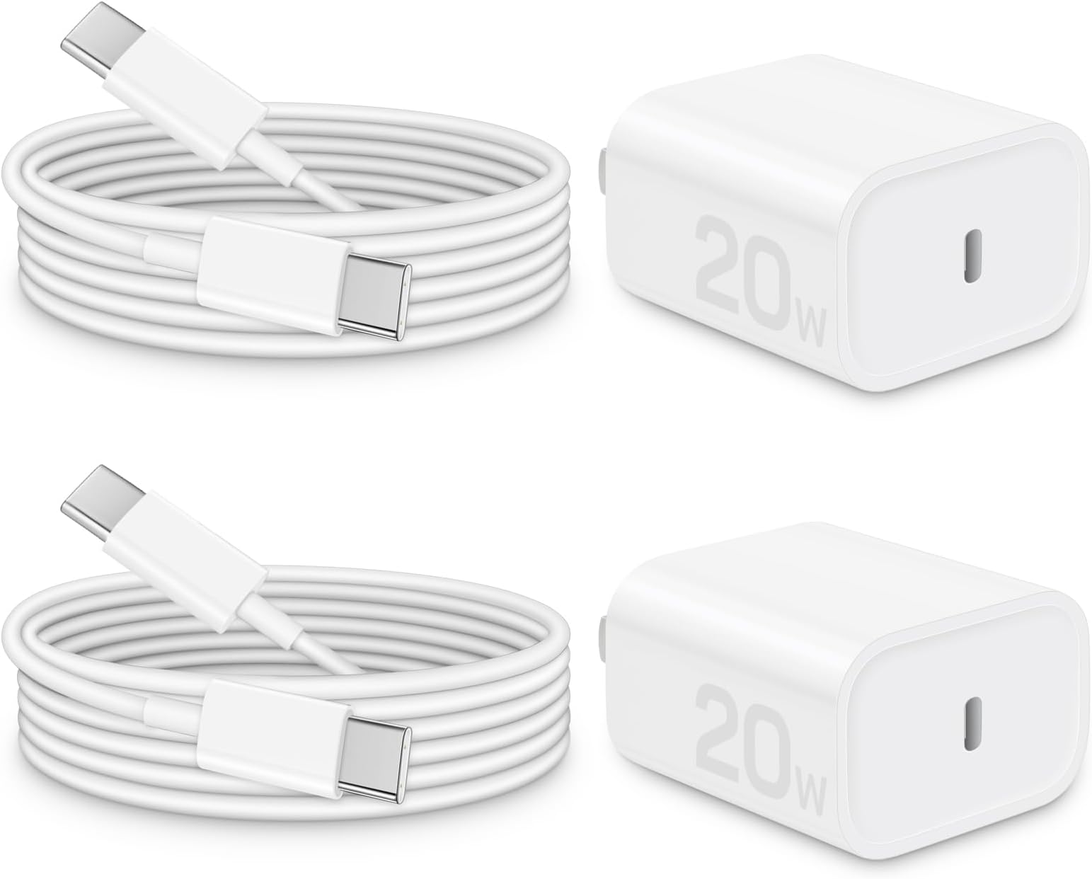 I Phone 15 Charger Fast Charging-20W USB C Wall Charger Block with 6Ft Type-C to Type-C Cable for iPhone 15/15 Pro/15 Plus/1