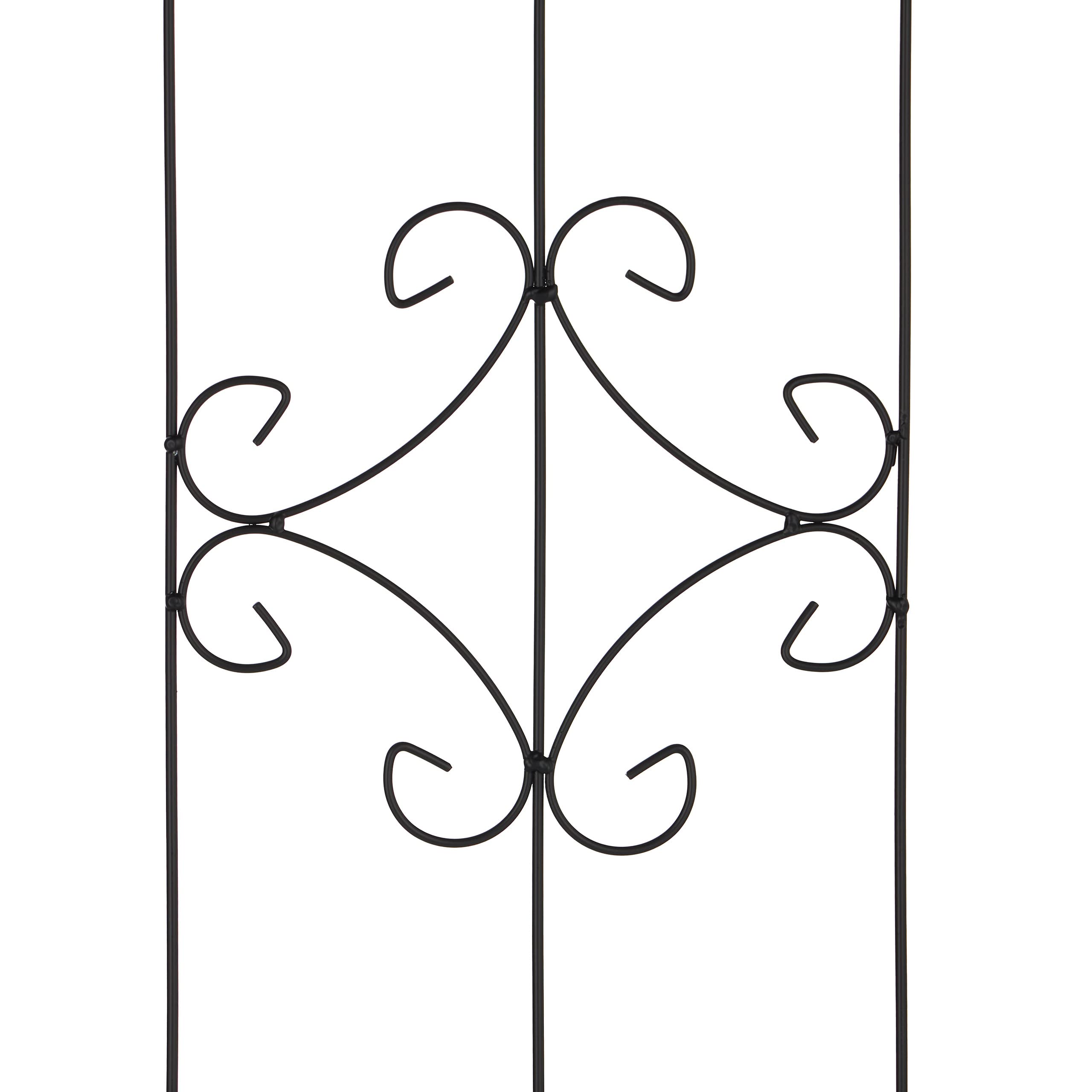 Relaxdays Soportes para Plantas, Set de 2, 183 x 46 cm, Metal, Celosía para Trepadoras, Autónomos, con Estacas, Negro