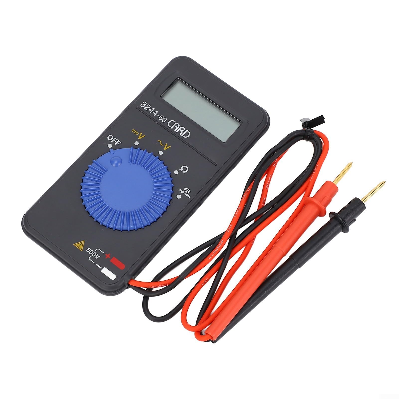Multimetro per schede 3244-60 con test di isolamento, punte di misurazione da 15 mm per prese profonde, display LCD digitale, protezione da cortocircuito, con borsa per il trasporto e cavo
