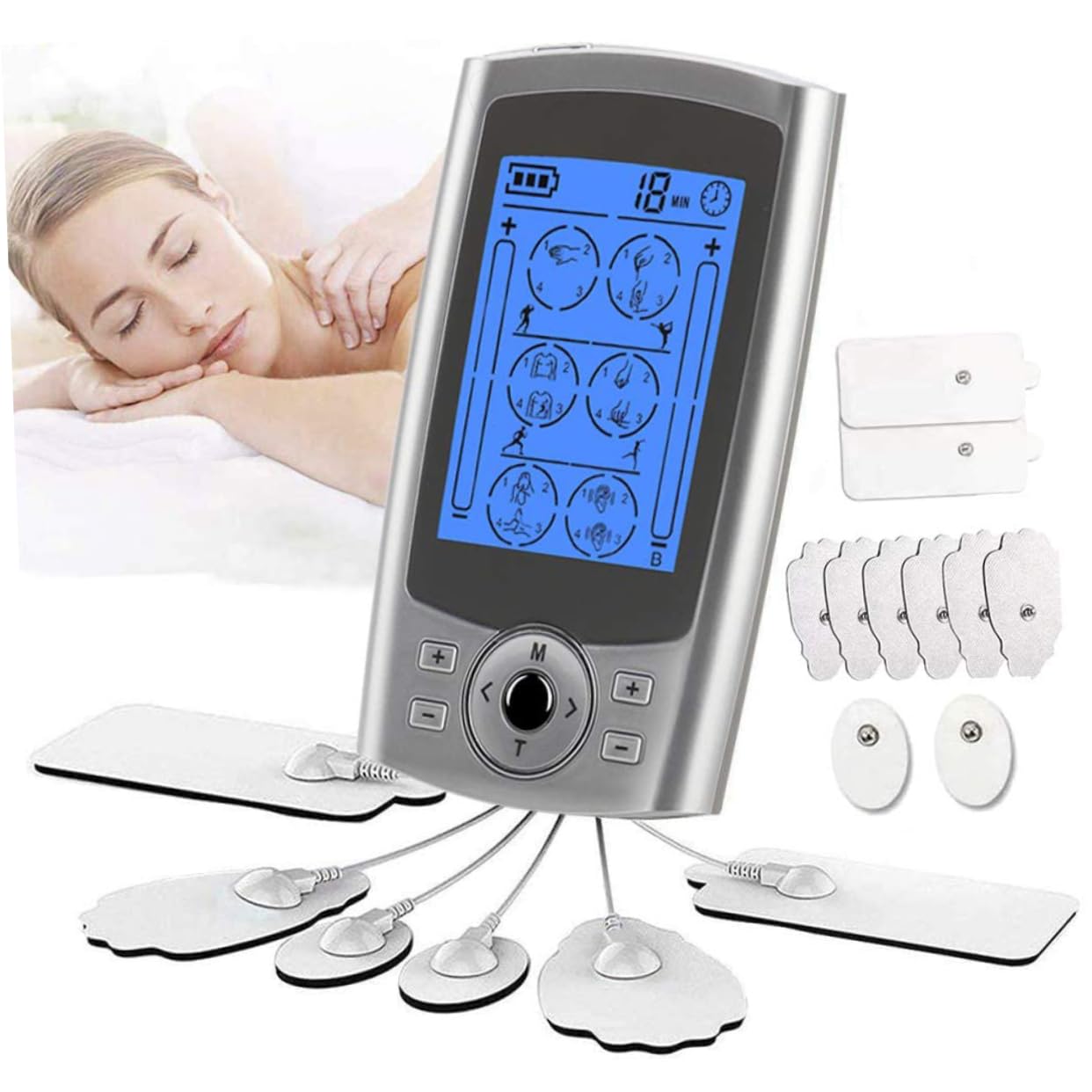 Healeved Masajeador Portátil para Piernas y 24 Modos, Material Abs y Goma, 200ma, Adecuado para Uso en Casa Centros de Masaje
