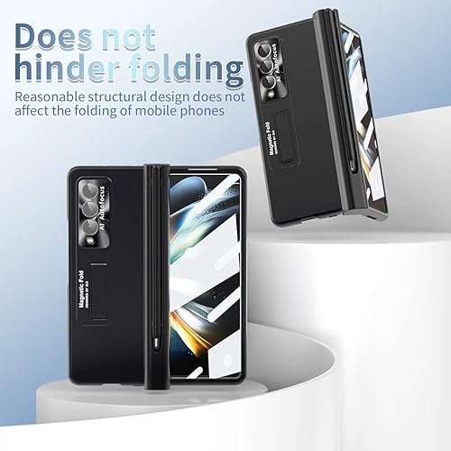 Miniatura 7 de Funda para Samsung Galaxy Z Fold 4 con soporte para bolígrafo S y bolígrafo, protección de bisagra protector de pantalla integrado función de