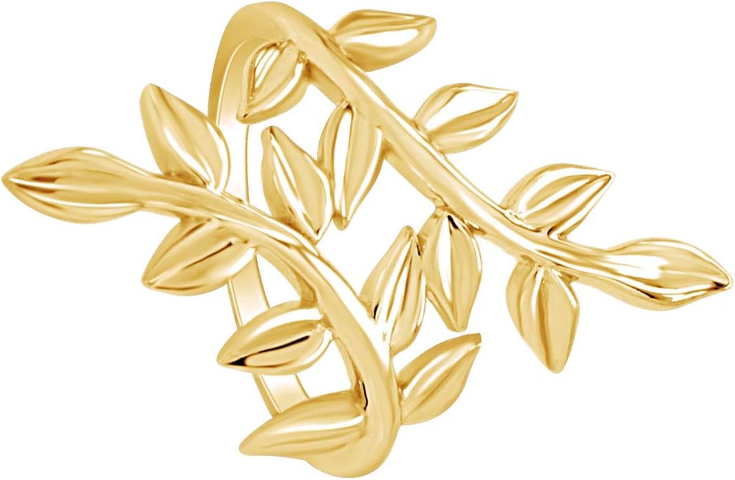 14K Gold Plated 925 Sterling Silver Olive Leaf Fashion Ring For Women Valentine's Day Gift For Her