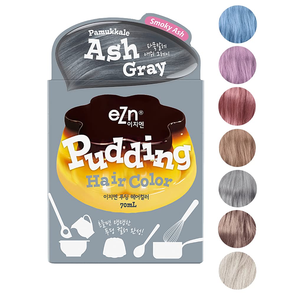 EZN Pudding Hair Dye Ash Gray Hair Color Ammonia Free Self Hair Dye DIY