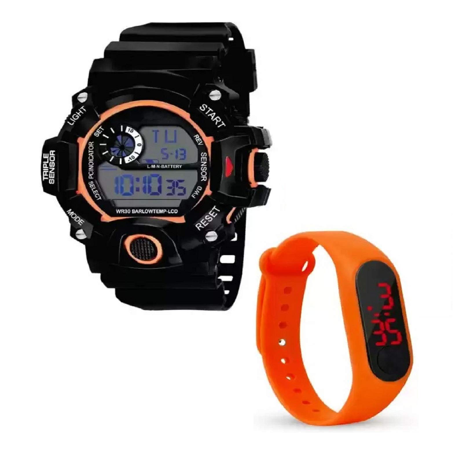 sba prime Digital Multicolored Sports & Led Watch for Men & Boys.(Pack-2) (Orange) (B08CSWBLY8) Amazon Price History, Amazon Price Tracker