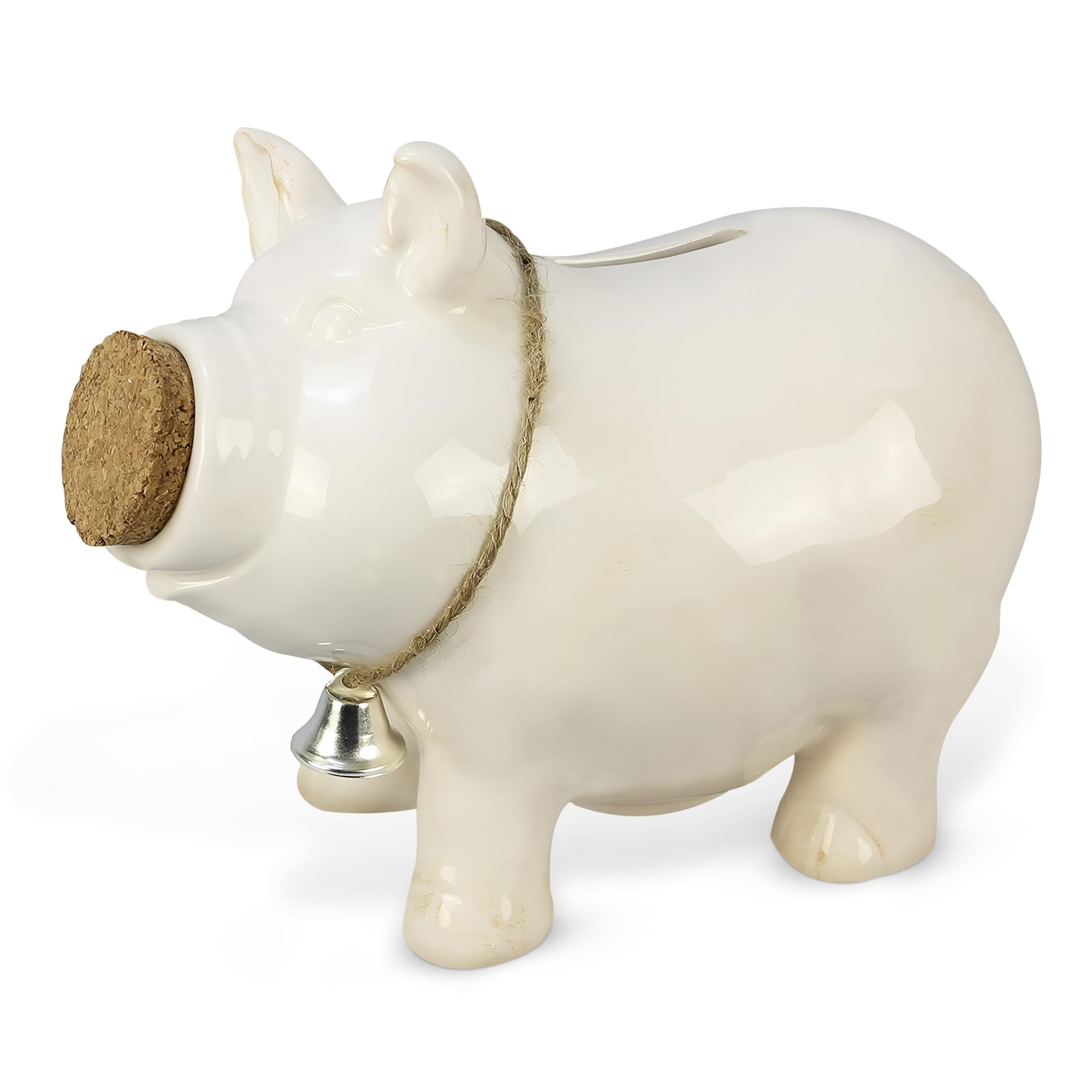 Young's Inc. Ceramic Coin Piggy Bank - Cute Home Decor - Perfect for Kids and Adults - Novelty Gifts for Friends and Family - Piggy