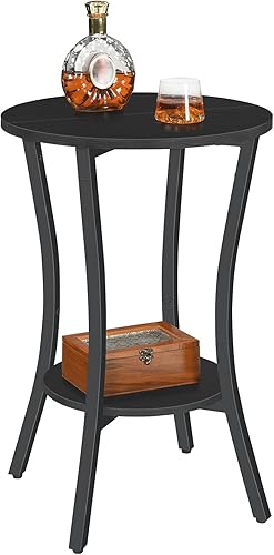 HOOBRO Mesa auxiliar redonda, mesa auxiliar de sofá de 2 niveles, mesita de noche de almacenamiento pequeña, para espacios pequeños, mesa decorativa disponible en Yaxa Guatemala