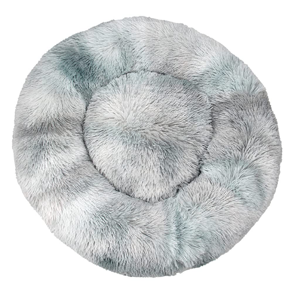 Lukery Dog Cat Donut Bed, Fluffy Plush Puppy Kitten Cuddler Round Bed, Warm and Soft Pet Cosy Anti Anxiety Beds for Small/Medium/Large Dogs (80CM,dark blue) โ image 1