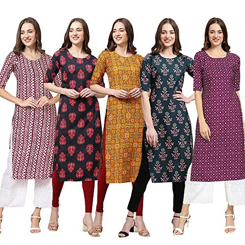 Image of Pinkmint Women's Crepe Digital Print Straight Kurta