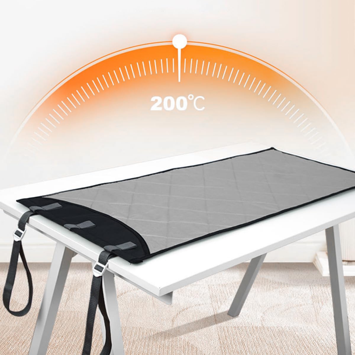 Tappetino per Stirare sopra la Porta, Resistente al Calore, Verticale, Appeso, Pieghevole, Portatile, per Stirare a Vapore in Modo efficiente, 115 x 48 cm