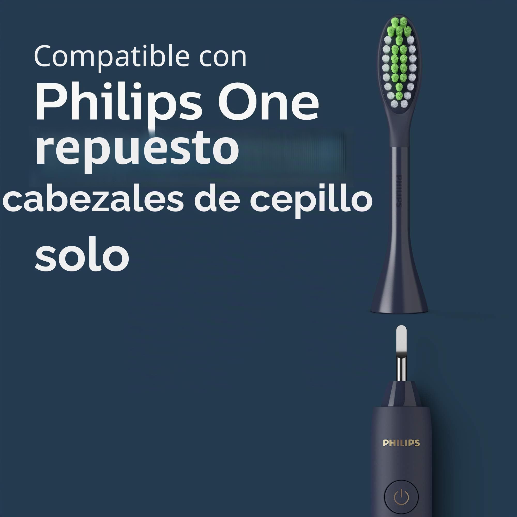 Philips One by Sonicare Battery Toothbrush, Midnight Navy Blue, HY1100/04, 2 Piece Set