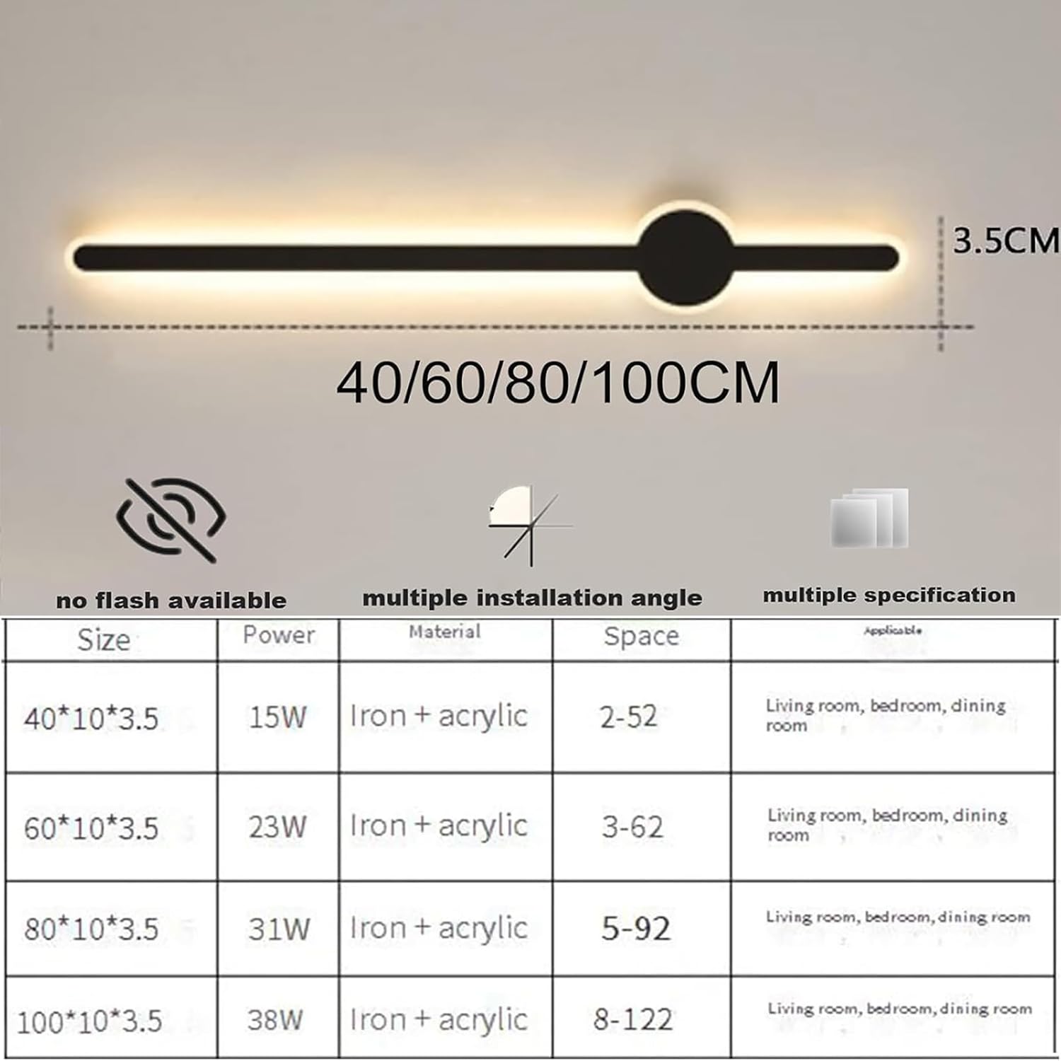 確認用② モダンな壁の燭台、LEDウォールライトモダンバー屋内薄暗い2700