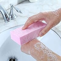 Vista 5 de Esponja de baño exfoliante de 3 piezas, esponja de baño asiática para ducha, hidratante y exfoliante, esponja corporal, masajeador de celulitis