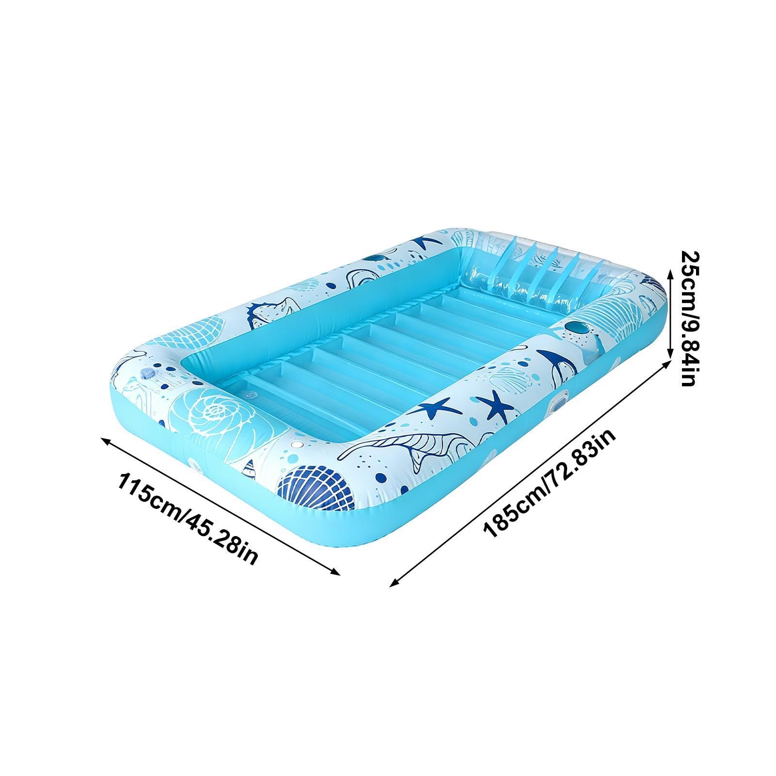 Lettino Gonfiabile Da Piscina Lettino Abbronzante Con Portabicchiere | Prendisole Lounge per Adulti Coppie Famiglie Spiaggia Lago Resort e Abbronzatura Estiva